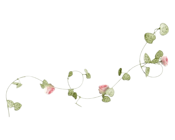 String of hearts with roses